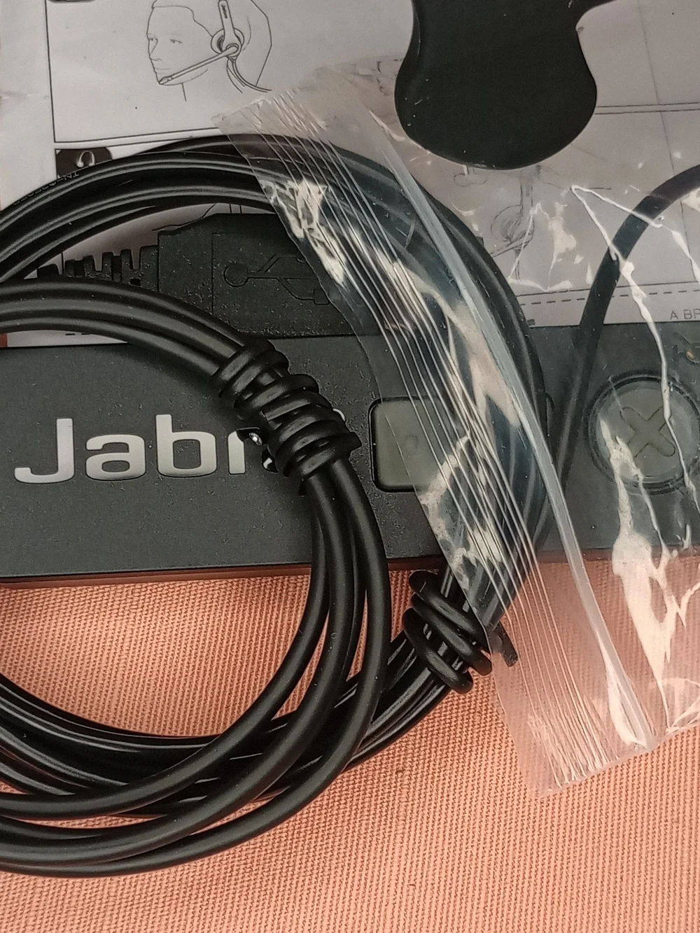 Jabra Black Wired Mono Headset with Boom Microphone